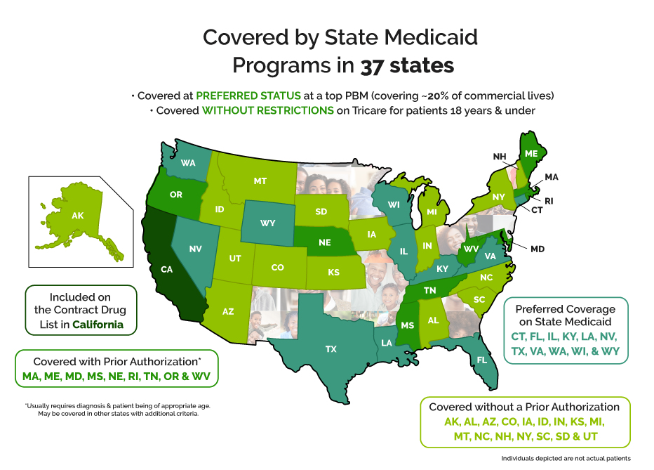 Siklos USA map for states covered by state Medicaid